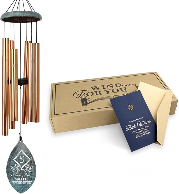 Personalized Wind Chimes for Anniversary, 36" 50th Anniversary Wedding Wind Chime Gifts for Loved One, Happy 50th Decorations for Parents, Couples, Husband, Wife, Friends(Produced in USA)