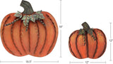Linfevisi Metal Pumpkin Decor for Outside Standing Pumpkin Sign Flat Fall Porch Decor Yard Pumpkins Statue Outdoor Fall Decorations for Home Shelf Autumn Thanksgiving Halloween Garden Kitchen 2 Pack