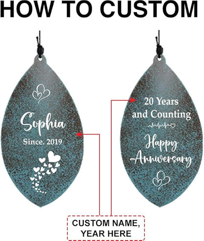 ASTARIN Personalized 20th 50th Anniversary Wind Chime, Happy Anniversary Wedding Valentine's Day Gift for Wife Husband Men Women Sister, Keepsake Decorations for Parents Couples(Produced in USA)