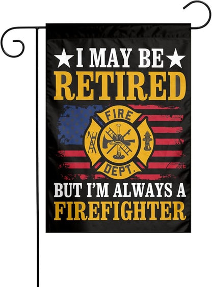 Firefighter Flag Garden Flag Double Sided Vertical 12×18 Inch Banners Double Sided For Lawn Patio Yard Garden Home Outdoor Decor -1