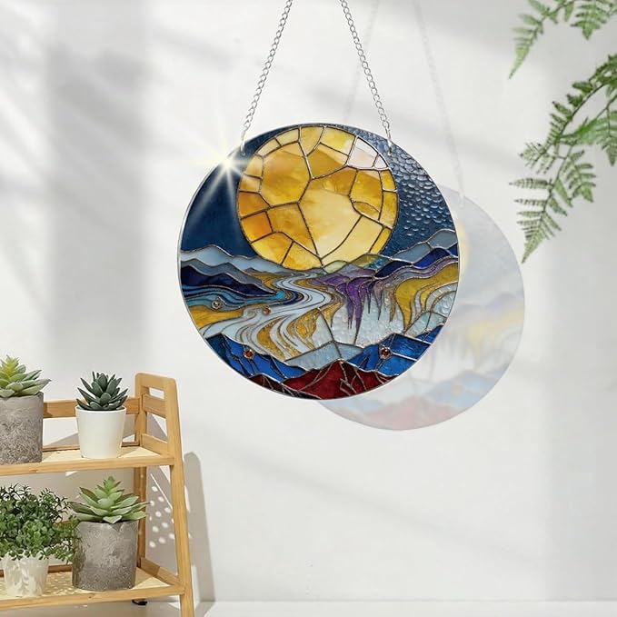 Artistic Acrylic Suncatcher, Indoor Window Wall Art, Hanging Acrylic for Windows, Door Decorations, Modern Home Decor, Housewarming Gift, Birthday Gift Idea for Women Men