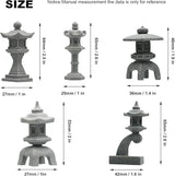 Miniature Japanese Lantern Decoration Mini Fairy Garden Decor Set Japanese Lantern for Micro Landscape Garden & Patio Yard Bonsai Decoration (5 Sandstone)