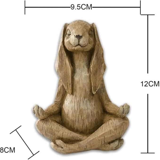 Garden Statues Garden Yoga Rabbit Meditating Rabbit Statue Bunny Meditation Sculpture Decoration with Look of Carved Outdoor Animal Yard Yard Ornaments Decor
