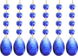 PATIKIL Teardrop Crystal Chandelier Pendants Beads, 6 Pack 120mm Length 38mm Chandelier Prisms Parts Ornaments Hanging Beads for DIY Arts Crafts Decoration, Blue