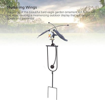 Bald Eagle Garden Ornament Balancing Bird Rocker Wind Sculpture Handcrafted for Outdoor Yard Decoration, Rushbomcgh2mrpkqi