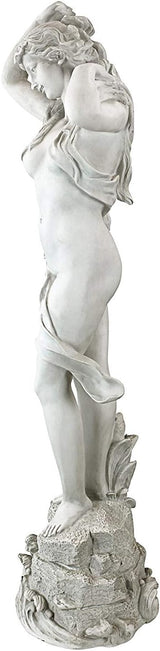 Design Toscano Spring Awakening Classic Woman Garden Statue, 14 inches wide, 40 inches tall, Cast Stone Resin, Antique Stone Finish