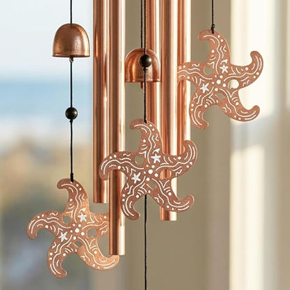ORIGACH Starfish Wind Chimes, Metal Wind Chimes for Outside, Decor for Lawn, Patio, Home, Garden, Large Animal Wind Chime Gifts for Birthday Family & Friends