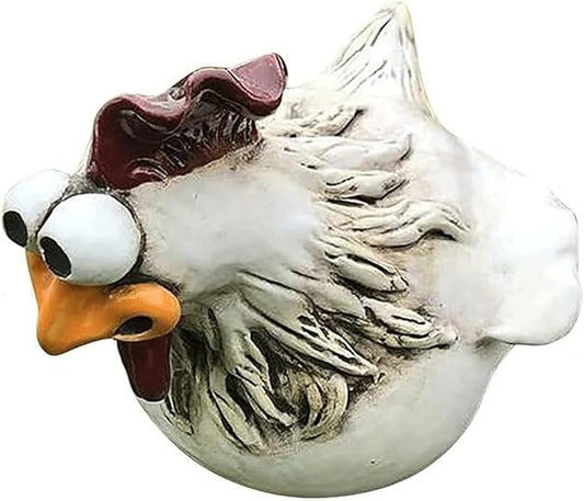 Garden Statues Funny Face Chicken Fence Ornament Resin Ornament Hanging Foot Chicken Yard Statue Outdoor Chicken Decor Garden Statues Yard Ornaments Decor