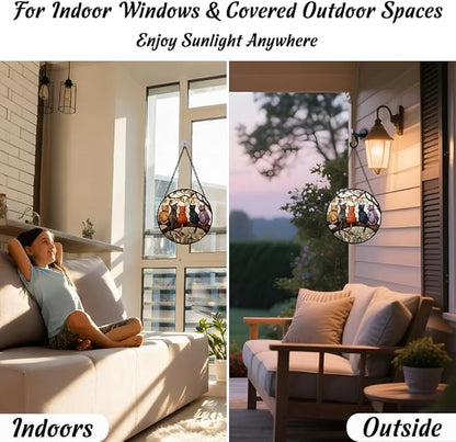 Sun Catchers Indoor Window, Suncatchers for Windows Hanging with Ripple Texture, Acrylic Light Catcher Non-Glass, Durable Window and Garden Hanging Decor