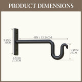 2 Pack 6 Inch Plant Hanger Plant Hook - Metal Plant Bracket Wall Hooks for Hanging Flower Basket, Lanterns, Bird Feeder, Wind Chimes Indoor & Outdoor.