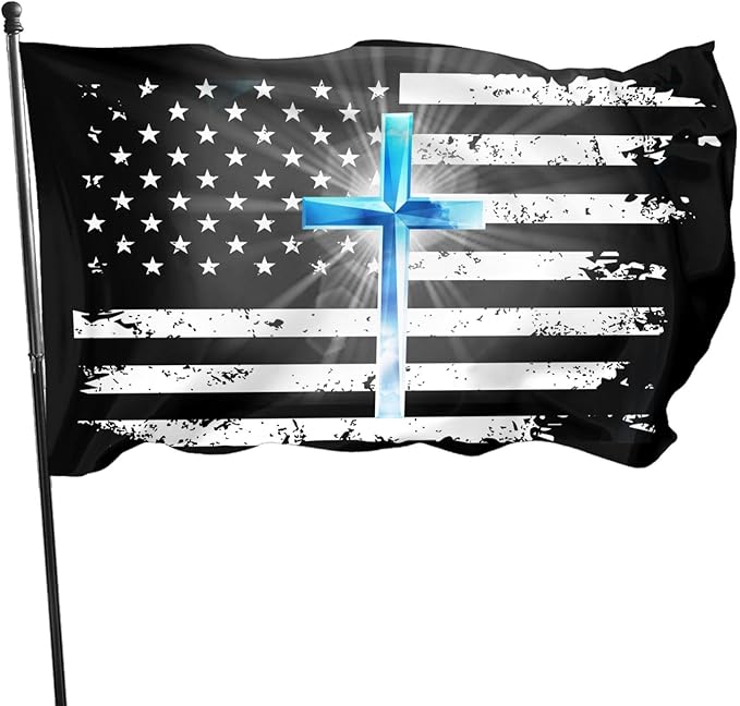 American Jesus Cross Flag 3x5 Ft Outdoor Indoor With Grommet Garden Yard Banner Decorative Sign