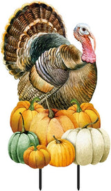 Briarwood Lane Turkey and Pumpkins Metal Art