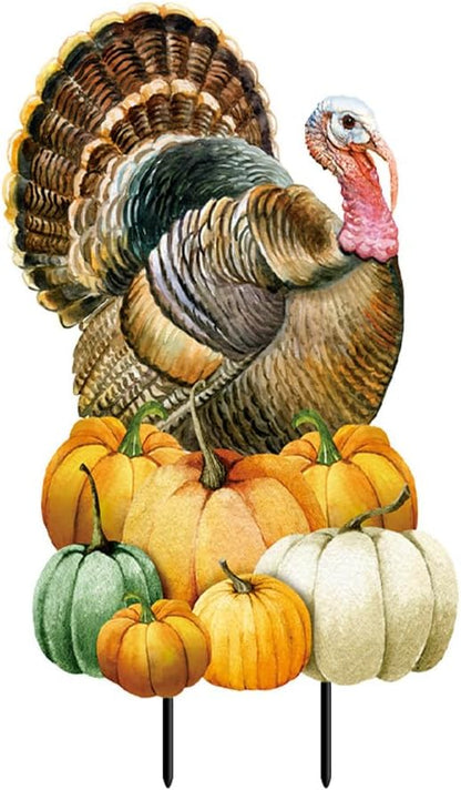 Briarwood Lane Turkey and Pumpkins Metal Art