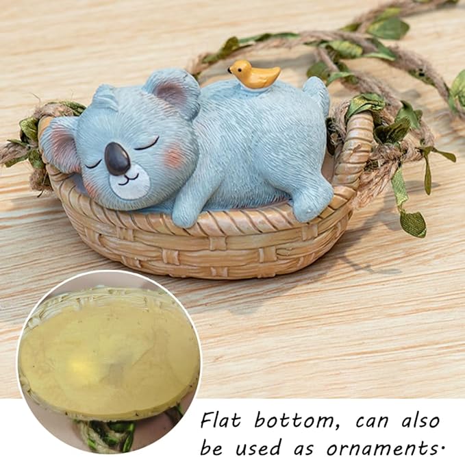 OULIGET Koala Statue Garden Outdoor,Swing Garden Hanging Koala Resin Home Decor,Charmingly Naive Animal Decoration Garden Decor for Patio Yard Lawn Fence Pathway Backyard