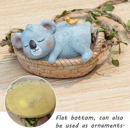 OULIGET Koala Statue Garden Outdoor,Swing Garden Hanging Koala Resin Home Decor,Charmingly Naive Animal Decoration Garden Decor for Patio Yard Lawn Fence Pathway Backyard