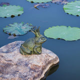 WAYUTO Cast Iron Frog Statue Sitting Frog Figurine Frog Sculpture Figurine Frog Doorstop Frog Ornament for Garden, Yard, Patio, Lawn and Pond Decoration