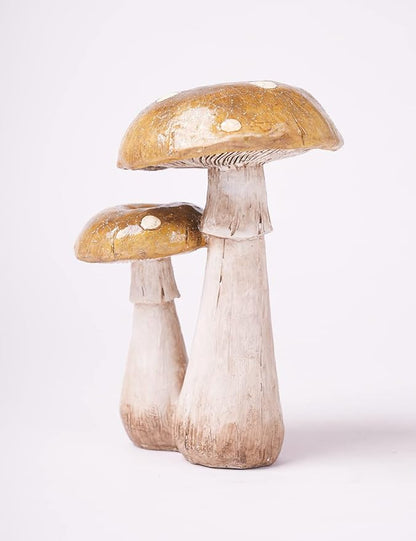 SEINHIJO Mushroom Statue Fairy Garden Decor Outdoor Figurine Polyresin Patio Gift 7.1 Inch