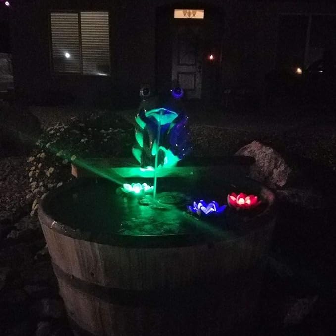 Superdream Floating Solar Lily Pads Lights for Pond Decor, 16"