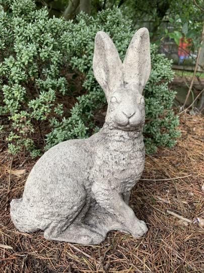 Large Rabbit Sculpture Stone Bunny Figure Concrete Rabbit Statue for Home and Garden Handmade Bunny Figurine