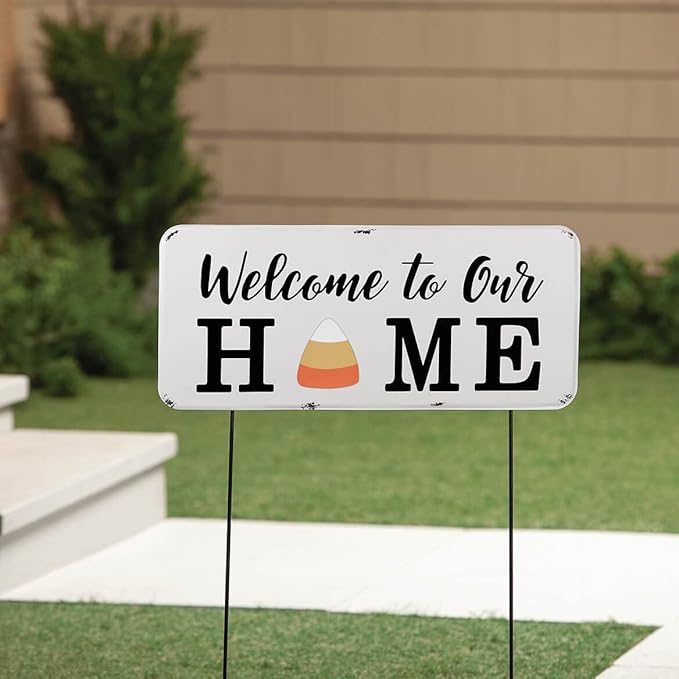 Welcome Magnetic Seasonal Stake, Includes 12 Magnets, Durable Metal - Measures 23 1/2" Wide x 10 1/2" High, by Fox River Creations