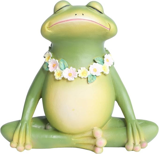 Yoga Frog Garden Decor for Outdoor Yard Decor - 7" Hand-Painted Resin Frog Outdoor Gifts, Frog Garden Statue Decorations for Patio,Yard,Lawn