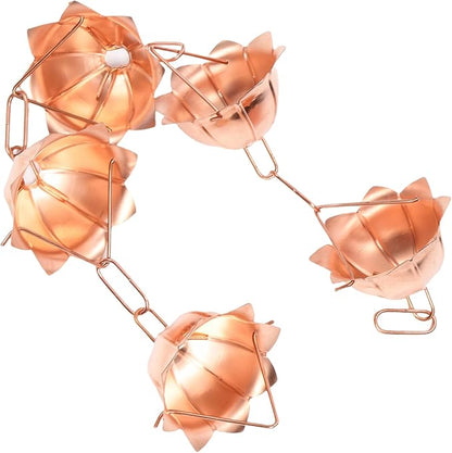 Pongnas 1m Elegant Copper Rain Chain Weather Floral Petal Design Hanging Gutter Downspout for Outdoor Garden Yard Decor