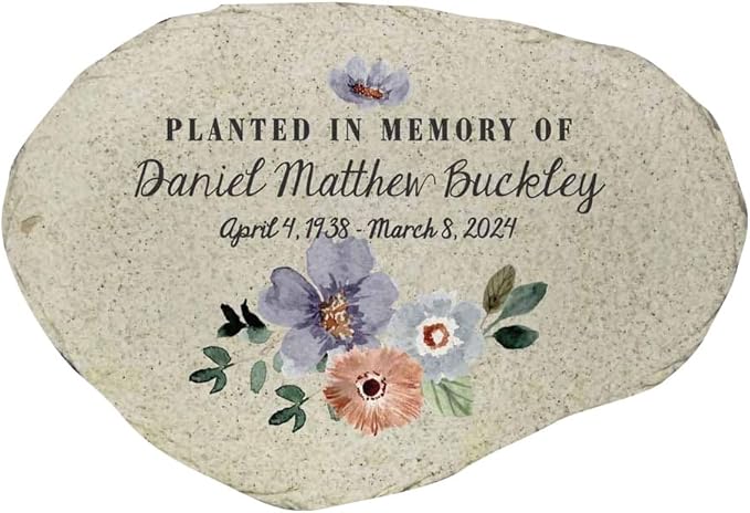 GiftsForYouNow Personalized Planted in Memory Flat Garden Stone