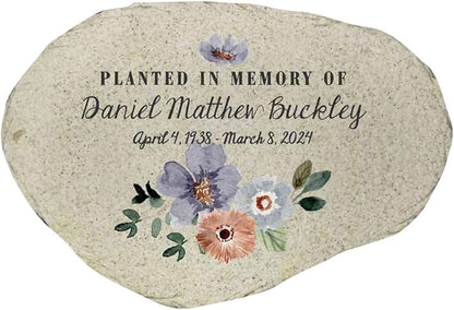 GiftsForYouNow Personalized Planted in Memory Flat Garden Stone