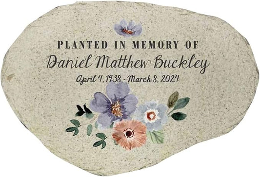 GiftsForYouNow Personalized Planted in Memory Flat Garden Stone