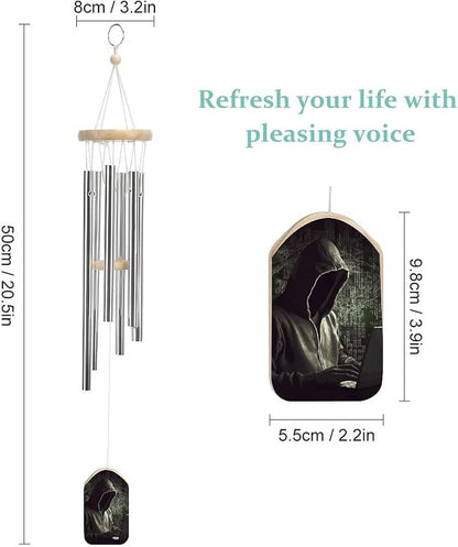 Large Aluminium Wind Chimes 20.5" Inches Hacker Wind Chimes for Outside Memorial Wind Chimes Sympathy Wind Chime for Outdoor Garden Patio Decoration