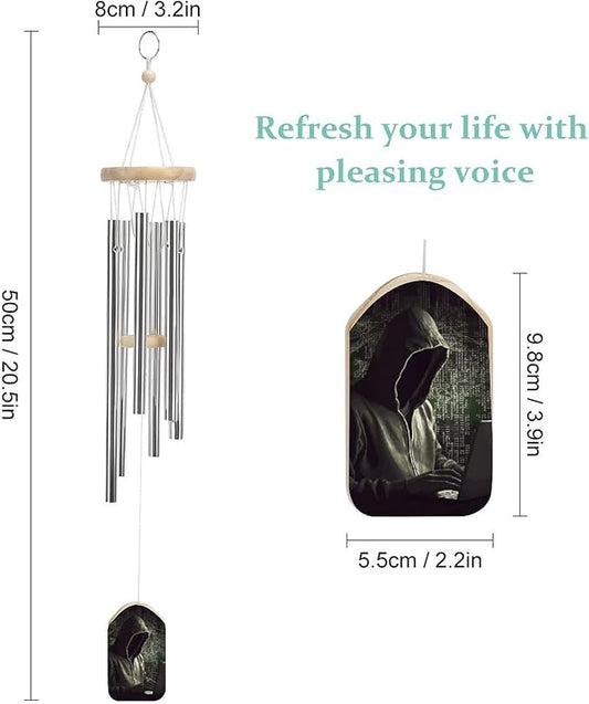 Large Aluminium Wind Chimes 20.5" Inches Hacker Wind Chimes for Outside Memorial Wind Chimes Sympathy Wind Chime for Outdoor Garden Patio Decoration