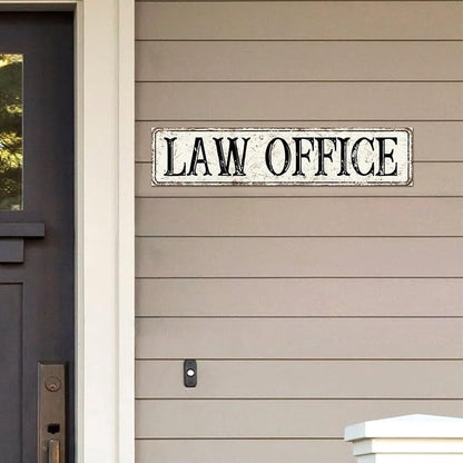 Madcolitote Rustic Law Office Wood Signs Law Office Street Signs Customized Vintage Country Wood Plaque Farmhouse Wall Art Wall Decor for Home Bars Clubs Cafes Man Cave Party 4x18in