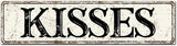 Madcolitote Vintage Kisses Wood Sign Kisses Street Signs Customized Rustic Wooden Wall Art Farmhouse Wall Decor Kitchen Wall Hanging Signs Wall Sign Home Decor Housewarming Gift 6x24in