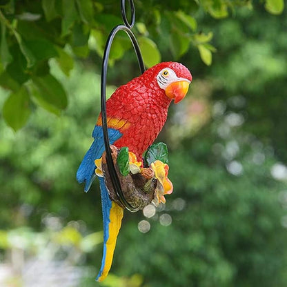 Parrot Decoration | Garden Sculpture Wall Decorations | Innovative Iron Ring Hanging Bird Statue-D