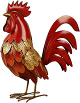 Baoblaze Rooster Statue Garden Accessories Animal Figurine Decoration DIY Multipurpose Red Landscape Ornament for Patio Outside Garden