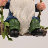 Garden Gnomes Outdoor Statue,Garden Gnome on Swing, Gnomes Decorations for Lawn Yard, Indoor and Outdoor Gnome Ornament for Christmas Tree Decor Halloween New Year. (Swing Gnome)
