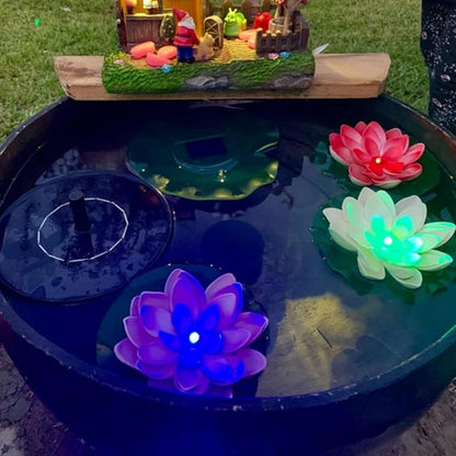 Superdream Floating Solar Lily Pads Lights for Pond Decor, 16"