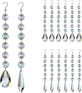 Teardrop Crystals Garland 12 Strands, 38mm/55mm Hanging Chandelier Crystals Beads Chain for Decoration Clear GOLDENHAITAI