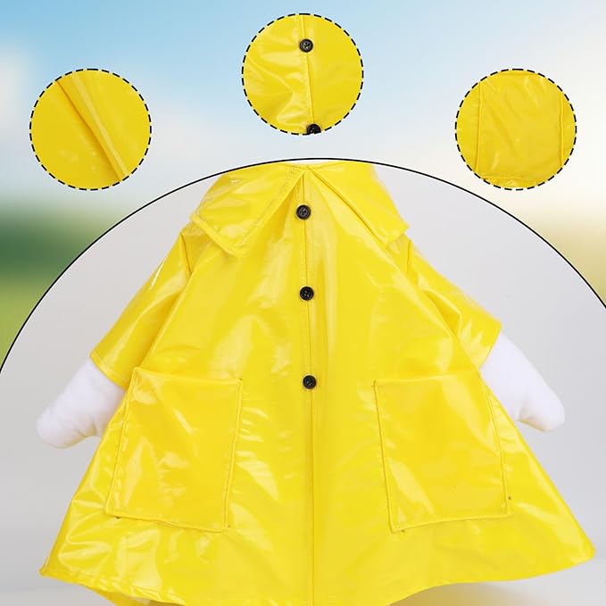 Tinoaly Raincoat Porch Goose Outfits, Waterproof Cement Goose Clothes Patio Concrete Statue Costume with Umbrella & Hat for Outdoor Lawn Garden Yard Decor (Yellow)