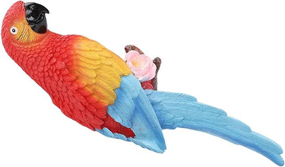 Sculpture, Carving Weather Proof Decor Ornaments with Vibrant Colors, for Garden Balcony Patio Indoor (Left Red)