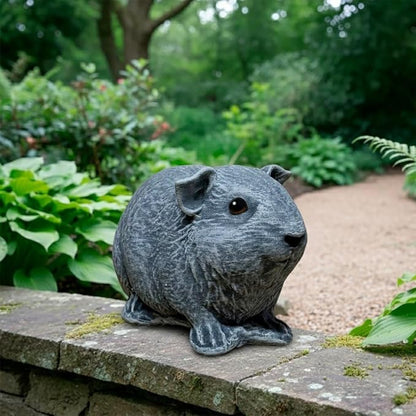 OLOMA Realistic Guinea Pig Yard Statue Solid Concrete Animal Art with Resin Sealed Surface Durable All Season Weatherproof Decor for Backyard Landscape Lawn Patio and Interior Spaces