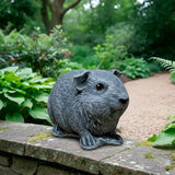 OLOMA Outdoor Indoor Guinea Pig Garden Sculpture Heavy Concrete Figurine with Resin Sealed Finish Weather Resistant Decorative Accent for Landscape Yard Walkway
