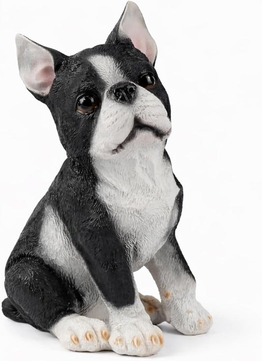 Tuxedo Bulldog Statues Outdoor Decorative, Dog Memorial Statue for Yard Lawn Patio Porch, Garden Pet Grave Marker Figures,