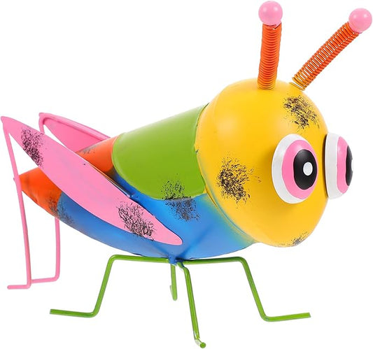 Outdoor Decor Metal Model Large Grasshopper Figurine Metal Garden Art Animals Figures Lawn Ornament Feng Shui Animal Statue for Outdoor Patio Decor Hanging Wall Decor Outdoor Statues