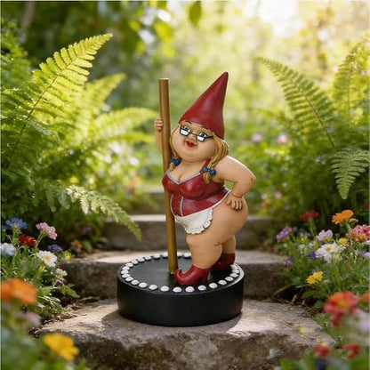 Outdoor Gnome Statue 6 Inch Red-Dancing Gnome Figurine Brings Playful Whimsical Art to Your Garden Great Indoor Outdoor Decoration for Patio Lawn Yard and Home
