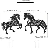Metal Horse Decor for Outside,2 Piece Black Horse Silhouette Statues Garden Decor for Outside,Outdoor Decor,Yard Art,Lawn Ornaments,Gifts(Black Horse)