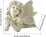 Garden Angel Statue with Bird - 11 Inch Outdoor Fairy Figurine, Weatherproof Resin Decor for Patio, Lawn & Flower Beds - Whimsical Gift for Garden Lovers, Mother's Day, Housewarming