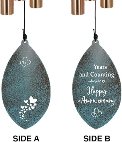 ASTARIN Personalized 20th 50th Anniversary Wind Chime, Happy Anniversary Wedding Valentine's Day Gift for Wife Husband Men Women Sister, Keepsake Decorations for Parents Couples(Produced in USA)
