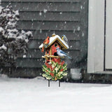 Briarwood Lane Winter Birdhouse Gathering Metal Art