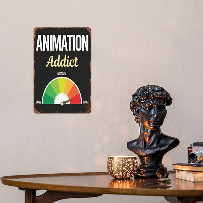 Retro Tin Signs Animation 8x12 Inches Metal Wall Decor for Garden,Kitchen,Living Room,Patio,Office,Bathroom,and More! Vintage Funny Sign